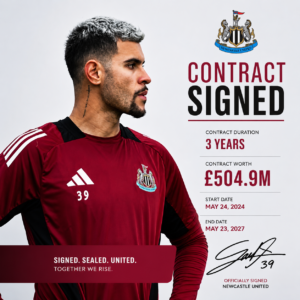 DEAL ACCEPTED: Newcastle united FC midfielder Bruno Guimarães (39) has finally signed 3 years contract Worth $504.9m with.... see more - Uncategorize 