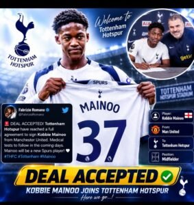 DEAL DONE: Tottenham Hotspur has officially complete a deal to sign a talented Midfielder Kobbie Mainoo from M... see more - Uncategorize 