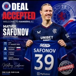 GOOD NEWS: Rangers FC has officially complete a stunning deal to sign a new Goalkeeper Matvey Safonov from p…. See more | Screenshot_20260809-130503_1-300x300 GOOD NEWS: Rangers FC has officially complete a stunning deal to sign a new Goalkeeper Matvey Safonov from p…. See more - Uncategorize