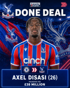 CONFIRMED DEAL : Crystal palace FC has officially completed a deal to sign a new Defender Axel Disasi From.…see more - Uncategorize 