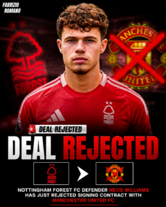 DEAL REJECTED: Nottingham Forest FC Defender Neco Williams has just rejected signing contract with....see more - Uncategorize 