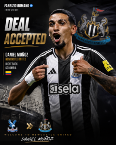 DEAL ACCEPTED: Newcastle united fc has officially complete a deal to sign a talented Defender Daniel Muñoz from…. See more - Uncategorize 