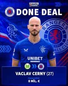 DEAL ACCEPTED: Rangers FC has Officially completed the signing deal of a new Winger Václav Černý from....see more - Uncategorize 