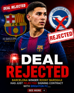 DEAL REJECTED: Barcelona Winger Roony Bardghji has just rejected signing contract with Brighton FC.... see more - Uncategorize 