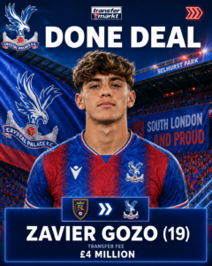 DEAL ACCEPTED: Crystal palace FC Reportedly Close to Signing New Winger Zavier Gozo From… See More - Uncategorize 