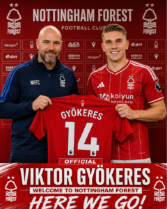 THESE IS THE BEST NEWS WE COULD HOPE FOR: Nottingham Forest FC has just Officially completed the signing deal of a new talented striker Viktor Gyökeres from....see more - Uncategorize 