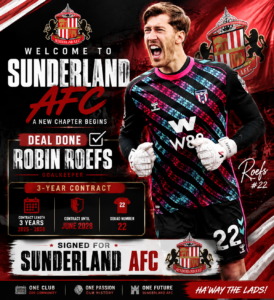 GOOD NEWS: Sunderland AFC Goalkeeper Robin Roefs has just sign 3 …See More | file_00000000735481f4b83347f5642e9de0-274x300 GOOD NEWS: Sunderland AFC Goalkeeper Robin Roefs has just sign 3 …See More - Uncategorize