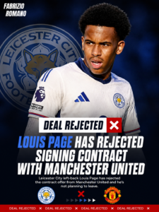 DEAL REJECTED: Leicester City FC Left-back Louis Page has just rejected signing contract with.... see more - Uncategorize 