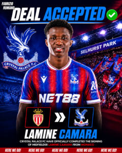 DEAL ACCEPTED: Crystal Palace FC Has Officially completed the signing deal of a new Midfielder Lamine Camara from.... see more - Uncategorize 