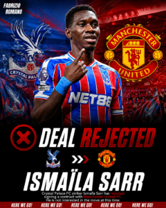 DEAL REJECTED: Crystal Palace FC Striker Ismaïla Sarr has just rejected signing contract with....see more - Uncategorize 