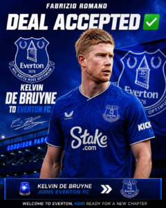 DEAL ACCEPTED: Everton fc has officially complete a deal to sign a talented attacking midfielder kelvin De bruyne from …. See more - Uncategorize 