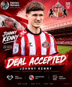 DEAL ACCEPTED: Sunderland AFC has officially complete a deal to sign a talented  Striker Johnny Kenny from …. See more - Uncategorize 
