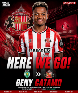 EXCLUSIVE: Sunderland AFC has just Officially Completed the Signing Deal of a new Right winger Geny Catamo from.... See more - Uncategorize 