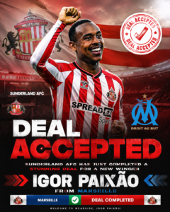 DEAL ACCEPTED: Sunderland AFC has just completed a stunning deal for a new winger Igor Paixão from.... see more - Uncategorize 