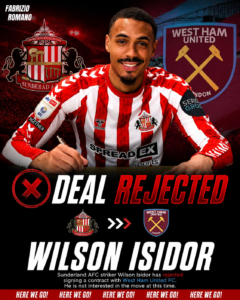 DEAL REJECTED: Sunderland AFC Striker Wilson Isidor has just rejected signing contract with....see more - Uncategorize 