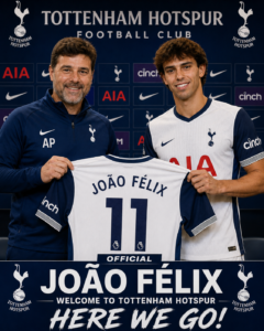 THESE IS THE BEST NEWS WE COULD HOPE FOR: Tottenham Hotspur FC has just Officially completed the signing deal of a new talented striker João Félix from....see more - Uncategorize 