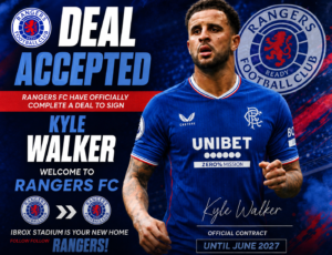 DEAL ACCEPTED: Rangers FC has officially complete a deal to sign a talented Right side central back Kyle walker from…. See more - Uncategorize 