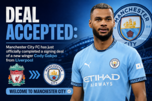 DEAL ACCEPTED: Manchester City FC has just officially completed a signing deal of a new winger Cody Gakpo from...see more - Uncategorize 
