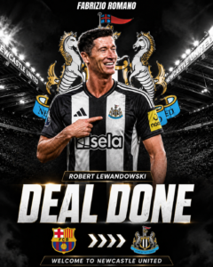 DEAL ACCEPTED: Newcastle united has officially complete a deal to sign a talented striker Robert Lewandowski from B... see more - Uncategorize 