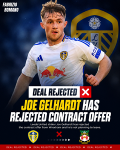 DEAL REJECTED: Leeds United FC Striker Joe Gelhardt has just rejected signing contract with.... see more - Uncategorize 