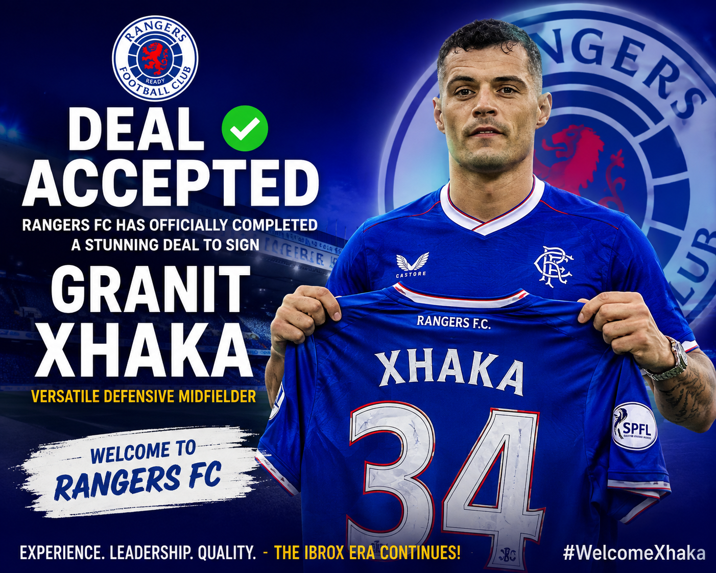 DEAL ACCEPTED: Rangers FC has officially completed a stunning deal to sign Versatile defensive midfielder Granit Xhaka from S…. View more | file_00000000d89481f494e7e57443393d8f DEAL ACCEPTED: Rangers FC has officially completed a stunning deal to sign Versatile defensive midfielder Granit Xhaka from S…. View more - Uncategorize