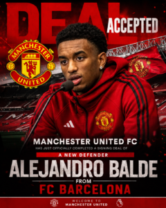 DEAL ACCEPTED: Manchester United FC has just officially completed a signing deal of a new defender Alejandro Balde from...see more - Uncategorize 