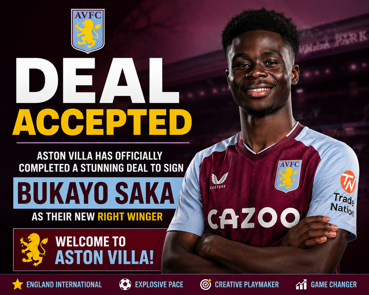 DEAL ACCEPTED: Aston Villa has officially completed a stunning deal to sign a new Right Winger Bukayo Saka as there new…. see more | file_00000000e0dc82438c7ca23e504518a3 DEAL ACCEPTED: Aston Villa has officially completed a stunning deal to sign a new Right Winger Bukayo Saka as there new…. see more - Uncategorize